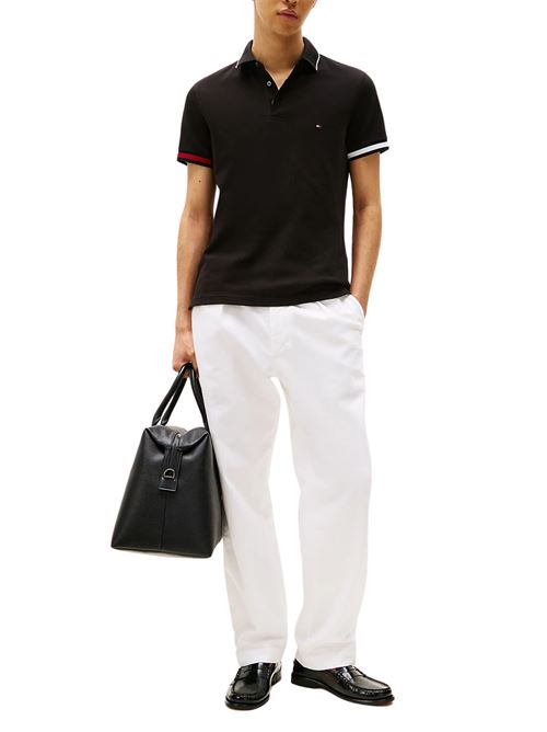 Polo uomo nera in cotone Tommy Hilfiger | MW0MW38458BDS